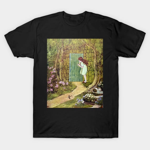 The Little Green Door - Ida Rentoul Outhwaite T-Shirt by forgottenbeauty